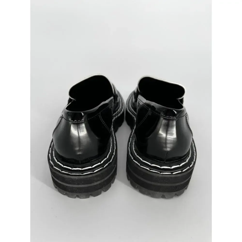D'Amelio Prescia Patent Loafers black bright white - 5.5
